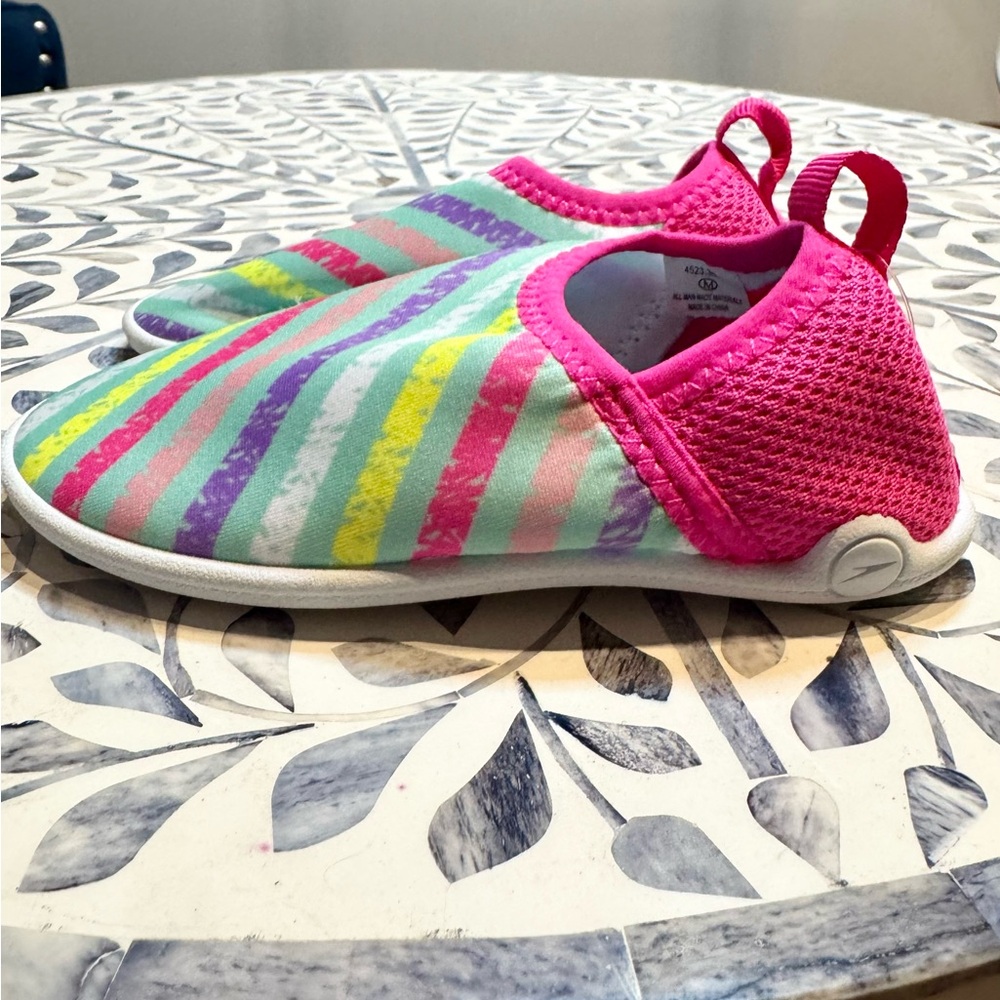 Speedo Kids Water Shoes - Pink and Multicolor Stripes